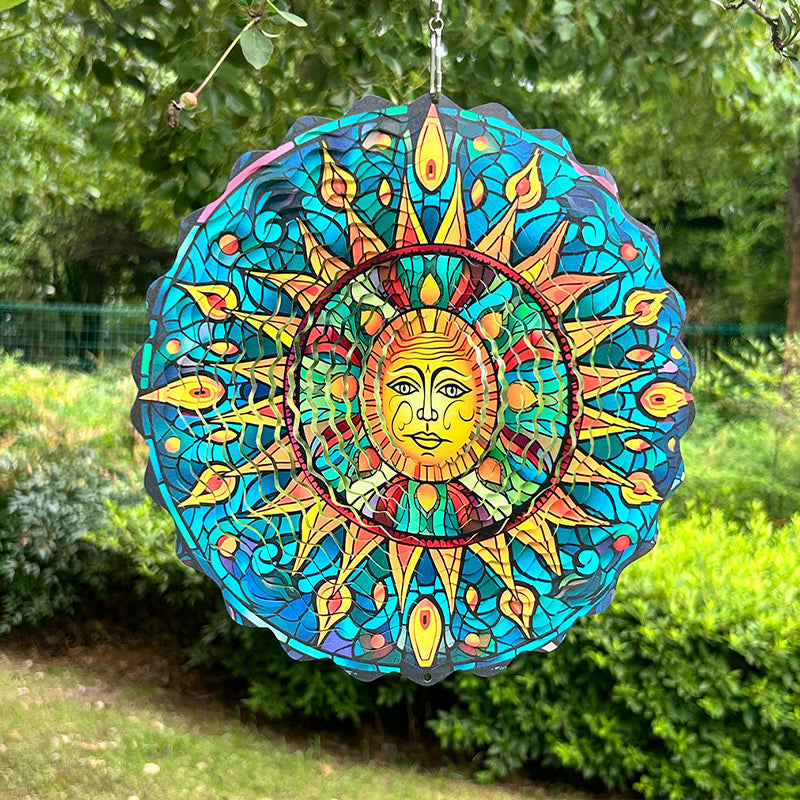 🌺3D barevná rotující zvonkohra – 🏠Zahradní závěsná dekorace