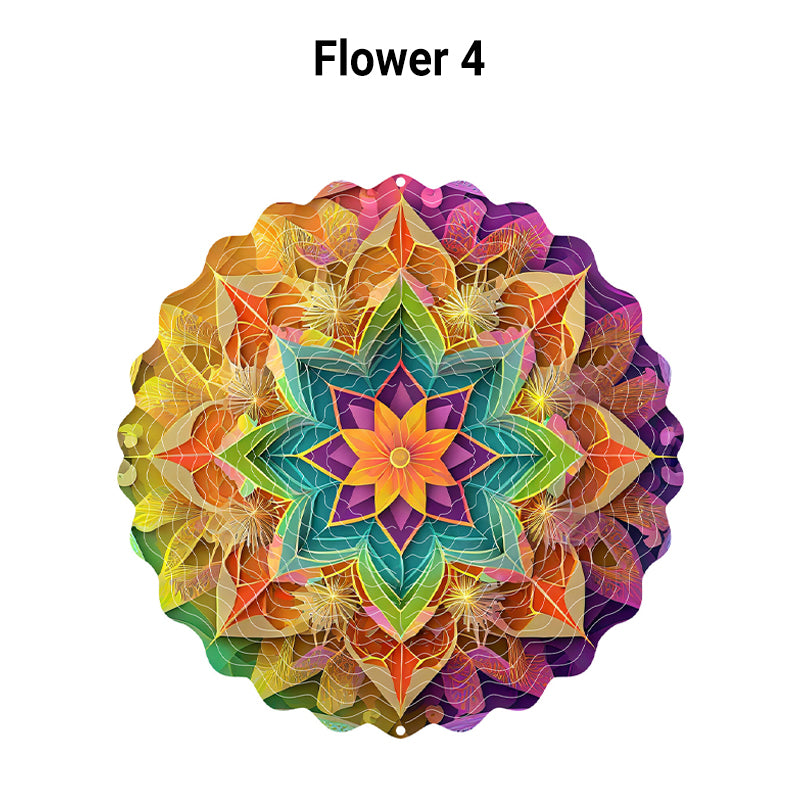 🌺3D barevná rotující zvonkohra – 🏠Zahradní závěsná dekorace