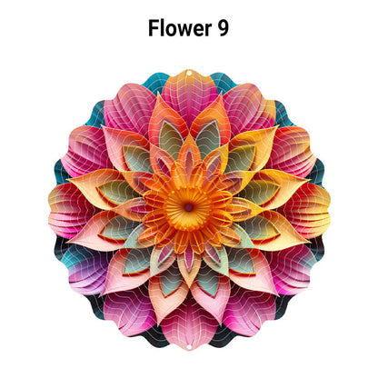 🌺3D barevná rotující zvonkohra – 🏠Zahradní závěsná dekorace