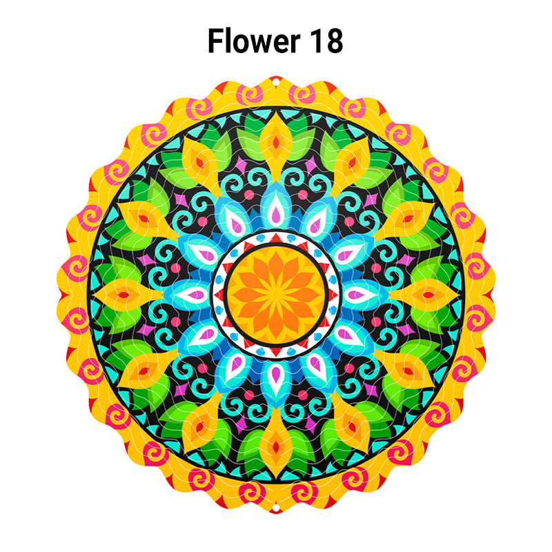 🌺3D barevná rotující zvonkohra – 🏠Zahradní závěsná dekorace