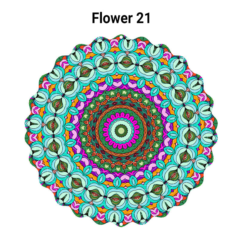 🌺3D barevná rotující zvonkohra – 🏠Zahradní závěsná dekorace