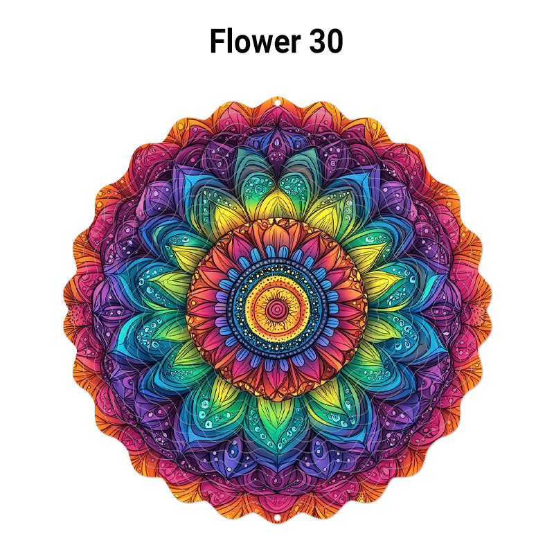 🌺3D barevná rotující zvonkohra – 🏠Zahradní závěsná dekorace