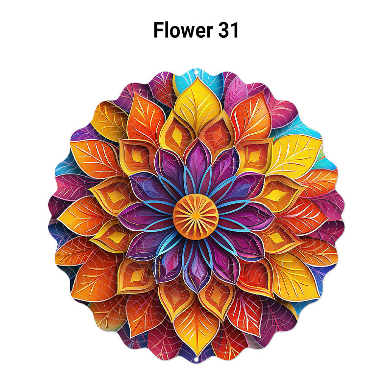 🌺3D barevná rotující zvonkohra – 🏠Zahradní závěsná dekorace
