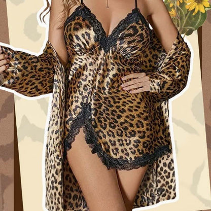 Sexy župan a noční košilka s leopardím potiskem