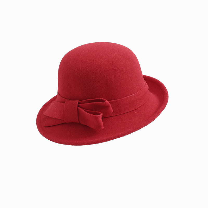 Dámský vintage klobouk s mašlí na boku