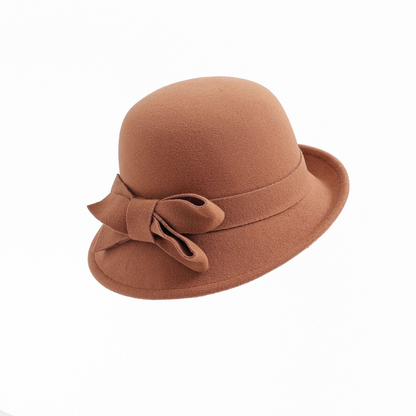 Dámský vintage klobouk s mašlí na boku