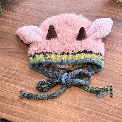 🧢Nadýchaná čepice ve tvaru beránka s rozkošnými ušima 🧣