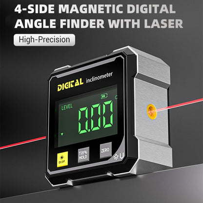 📐4 stranný magnetický digitální úhloměr s laserem