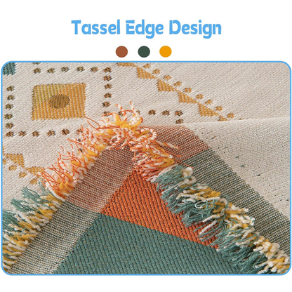 Oboustranný potah na pohovku v bohémském stylu s třásněmi