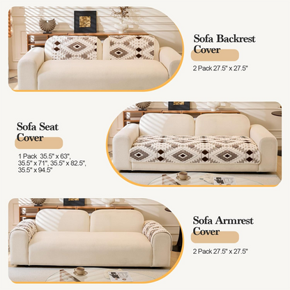 🛋️✨Moderní geometrický plyšový potah na pohovku