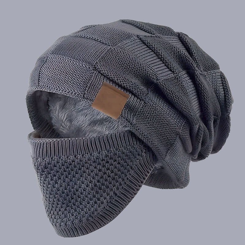 Teplá unisex zimní čepice s obličejovým štítem